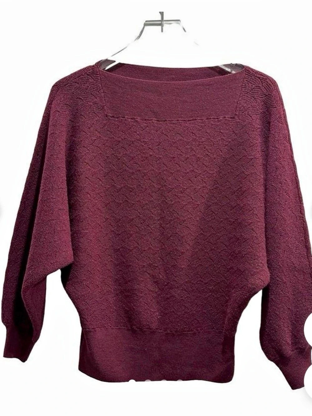 Trina Turk Textured Knit Scoop Neck Sweater in Purple Like New